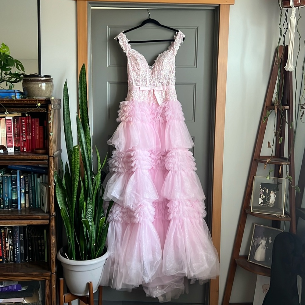 Pale pink prom dress